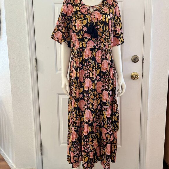 Soft Surroundings Woman's Floral Summer Marissa Tiered Maxi Dress 18P - Picture 4 of 8
